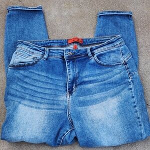 Wax Jean High-Waisted Skinny-Ankle Comfy Knit Denim Jeans Size 18